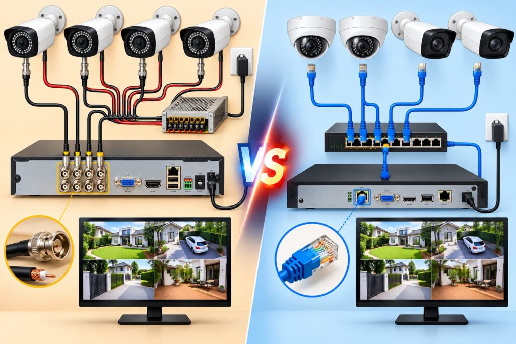 DVR aur analog camera connection diagram Hindi