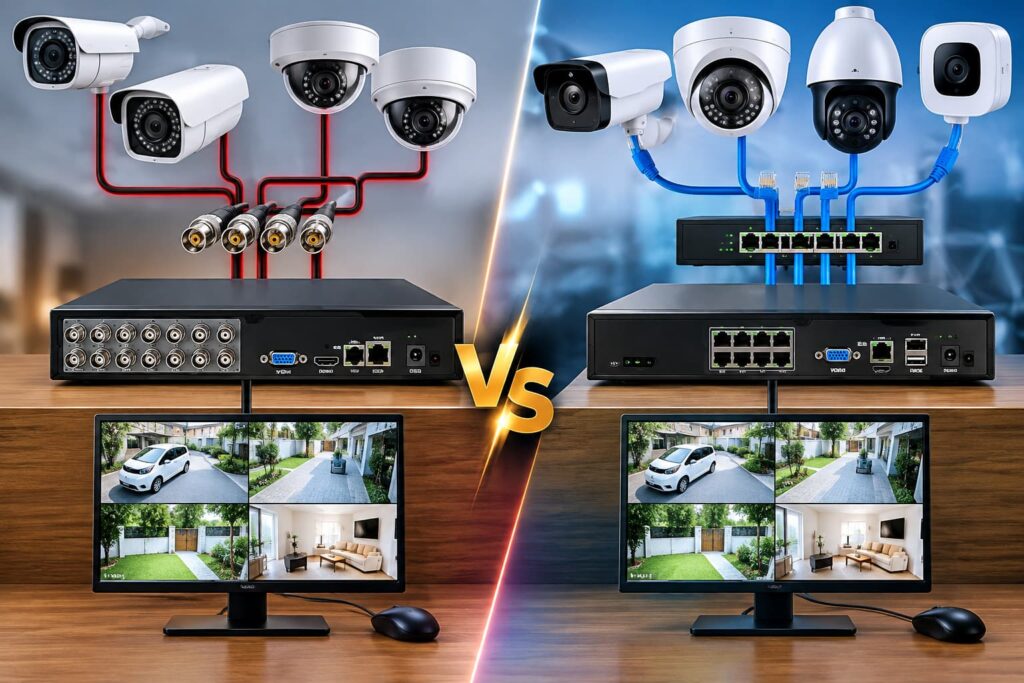 NVR aur DVR ka comparison image Hindi mein