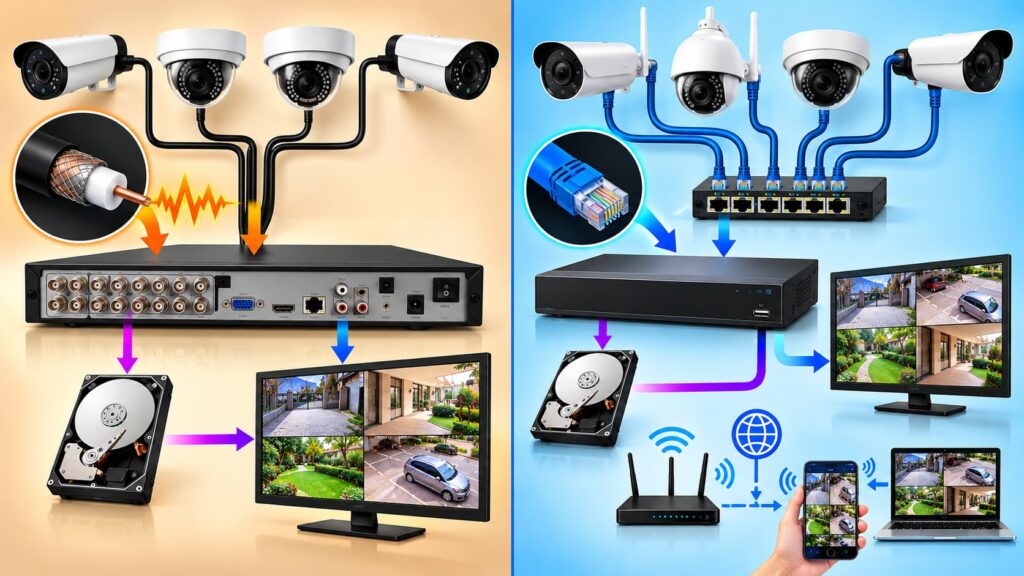 NVR aur DVR mein antar infographic Hindi