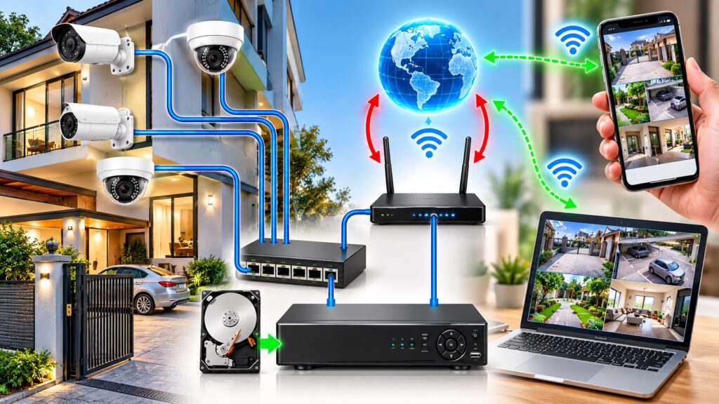 NVR camera remote access mobile app Hindi