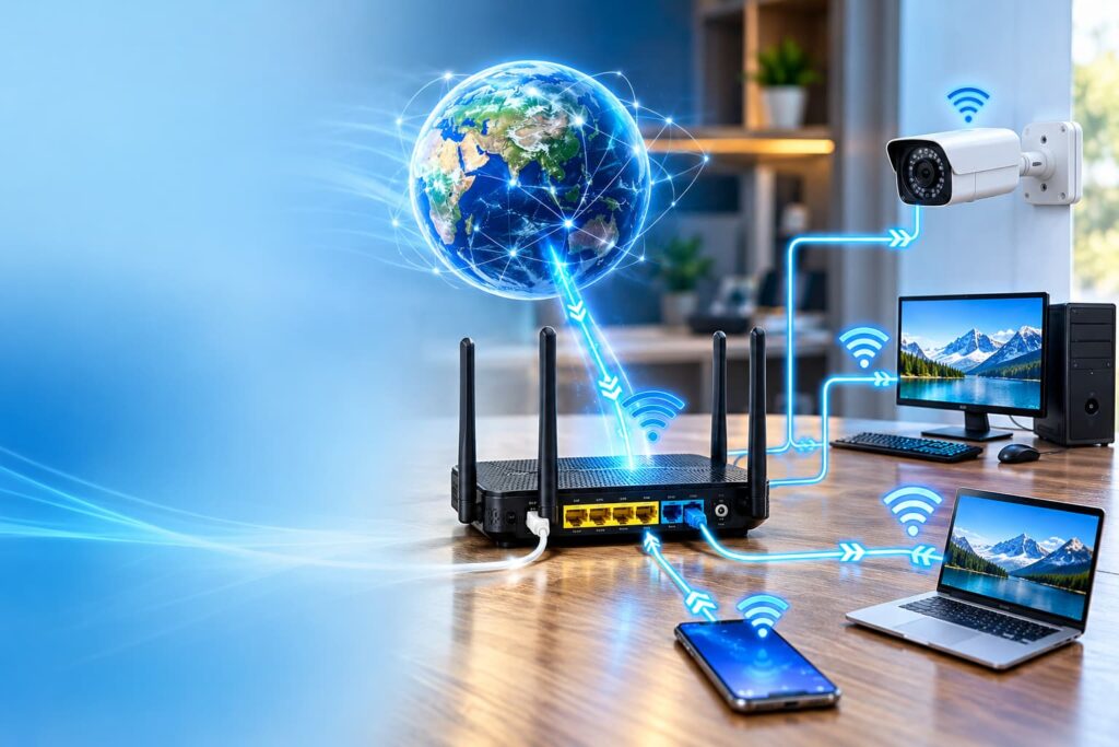 Port forwarding concept diagram router to device
